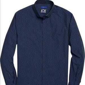 Navy blue paisley leaf button up.